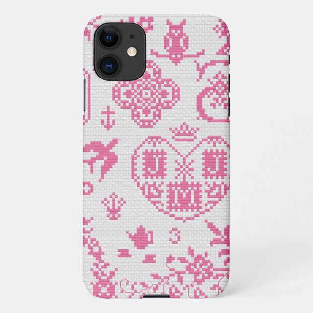 Cross Stitch iPhone 11 Slim Fit Case Glossy iPhone Case Zazzle