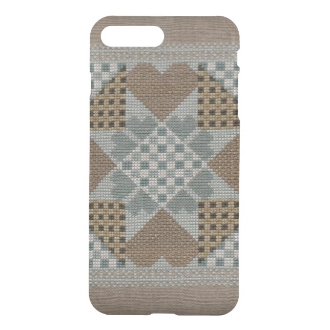 Cross Stitch iPhone X/8/7 Plus Clear Case (Back)