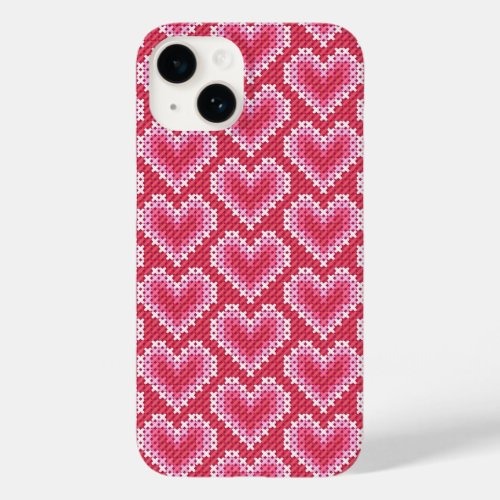 Cross Stitch Ombre hearts pattern phone case