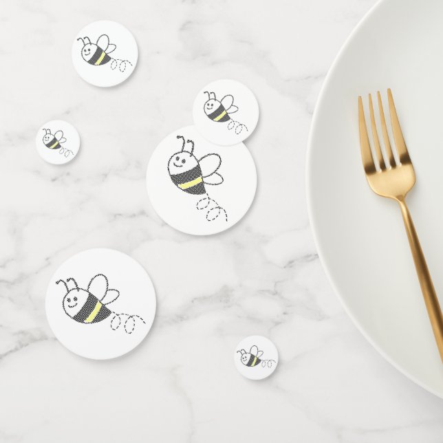 Cross Stitch Pattern Print Cute Bee Baby Shower Confetti (Group)