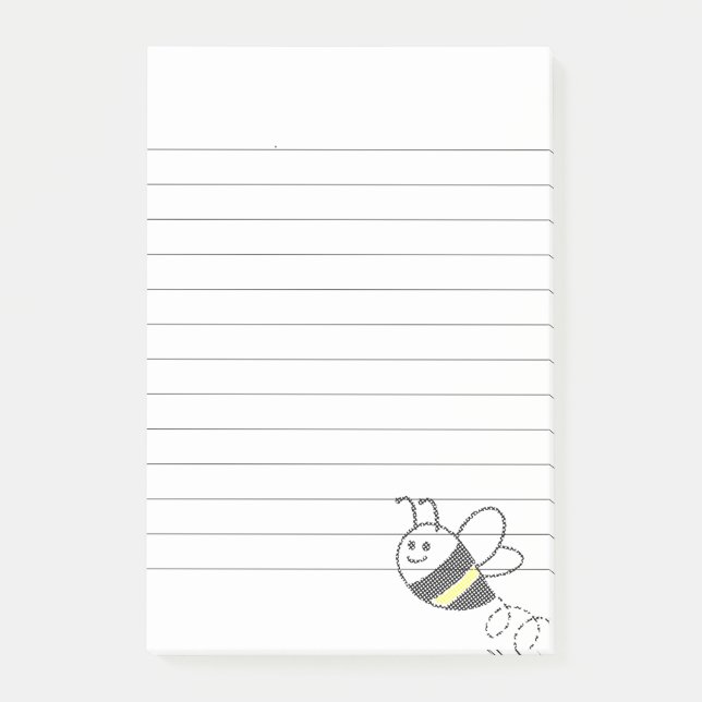 Cross Stitch Pattern Print Cute Bee  Post-it Notes (Front)