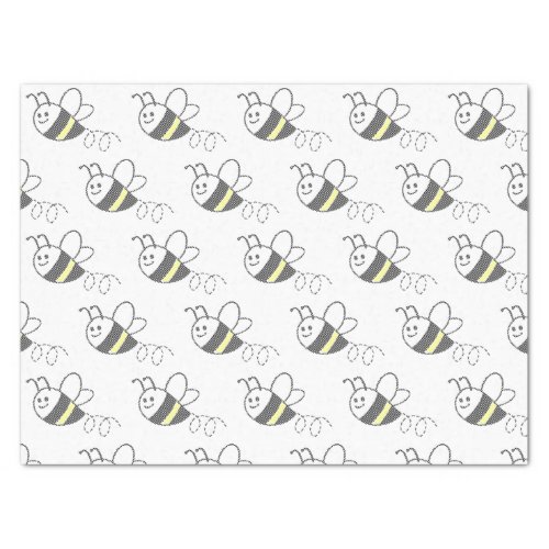 Cross Stitch Pattern Print Cute Bee  Tissue Paper