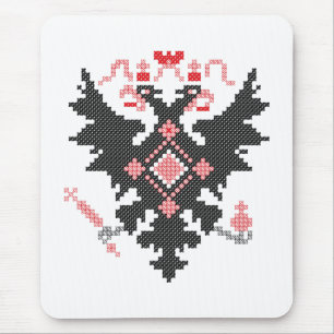 Cross-stitch RUSSIAN IMPERIAL TWO-HEADED EAGLE Mouse Pad