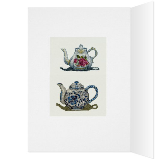 Cross stitch teapots card (Inside (Left))
