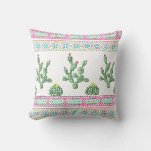 Cross stitch tribal embroidery cross-stitch mexica throw pillow
