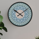 Cross Stitched Scandinavian Nordic Knit Wall Clock<br><div class="desc">A pretty cross-stitch design inspired by the Icelandic sweaters we all love to wear in winter. Suitable for all lovers of yarn and sewers alike</div>