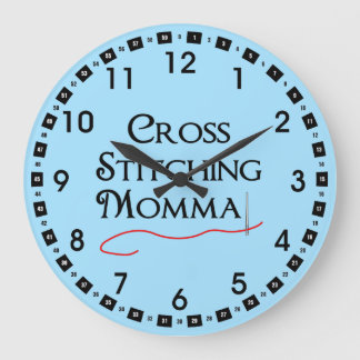 Cross Stitching Momma Large Clock