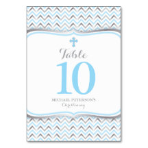 Cross Table Number-Blue & Silver
