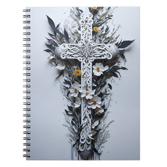cross tattoo flower 16 notebook (Front)