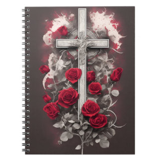 cross tattoo flower 1 notebook