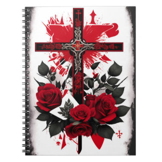 cross tattoo flower 7 notebook