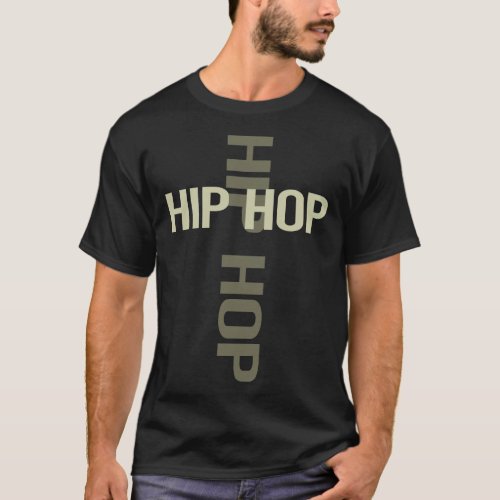 Cross Text Hip Hop Hiphop T_Shirt