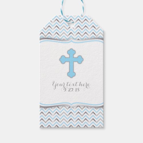 Cross Thank You Gift Tag_Blue  Silver Gift Tags