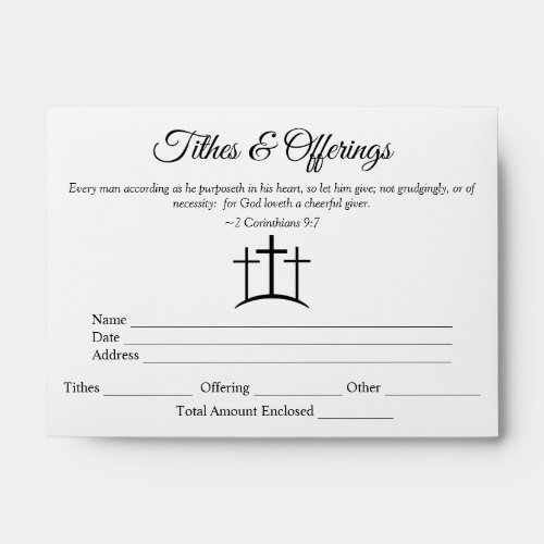 Cross Tithes  Offering Envelopes