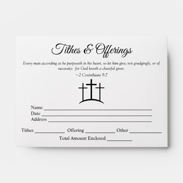 Cross Tithes & Offering Envelopes (Front)