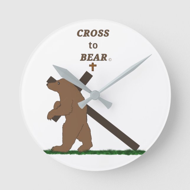 Cross to Bear (clock) Round Clock (Front)