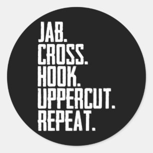 Cross Uppercut Repeat Kick Box Sport Boxing Moveme Classic Round Sticker