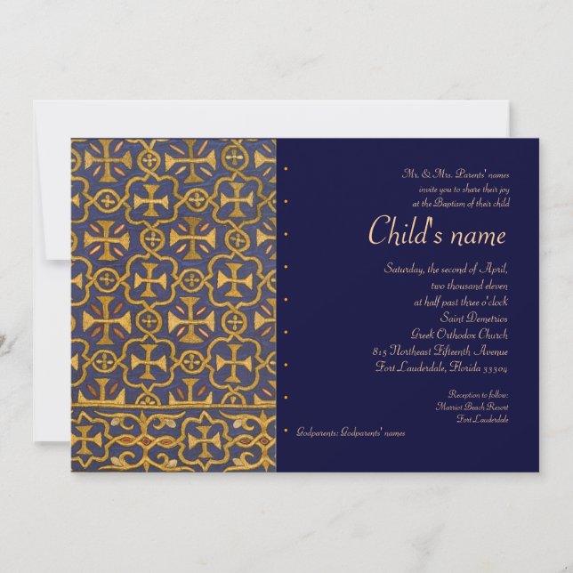 Cross Vestment Invitation (Front)
