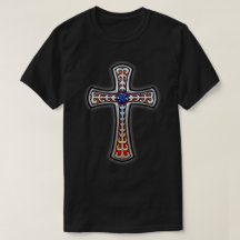 Cross Vintage Retro Blue Gemstone