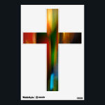Cross - wall decal<br><div class="desc">Colorful cross has varigated colors from blue at the bottom to yello/white at the top. Meaningful and beautiful!</div>