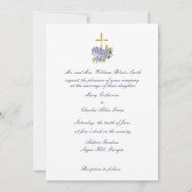 Cross Wedding Invitation, Hydrangea, Anniversary