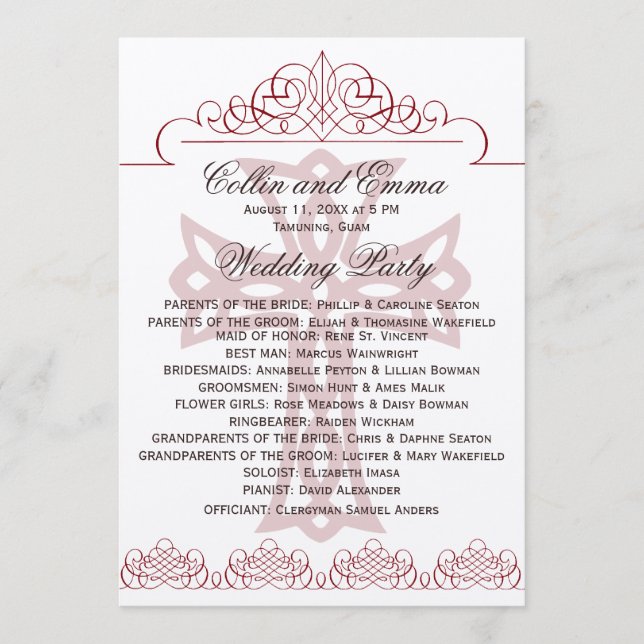 Cross Wedding Programs (Front)