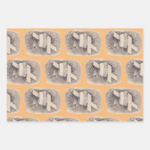 Cross with a crown and victory wrapping paper sheets