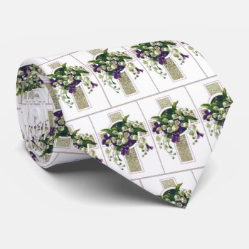 Cross With Flowers Neck Tie by justcrosses at Zazzle