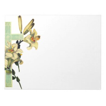 Cross With Lilies Notepad by justcrosses at Zazzle