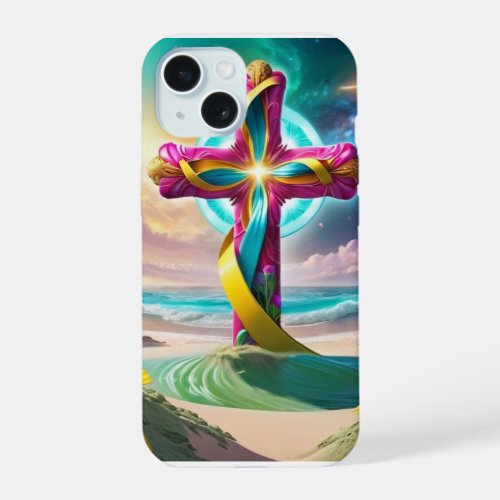 Cross With Many Colors iPhone 15 Case