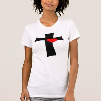 CROSS WITH RED HEART T-Shirt