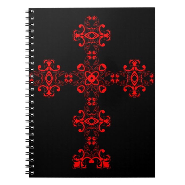 Cross with red ornament notebook (Front)