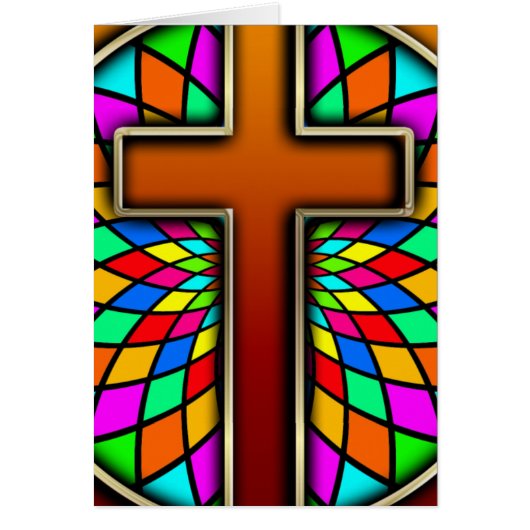 CROSS WITH STAINED GLASS CARDS (Front)