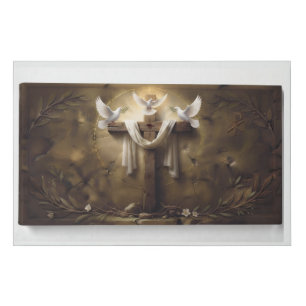 Cross with White Doves Christian Art Canvas Print