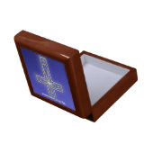 Cross Wooden Jewelry Keepsake Box (Back Open)