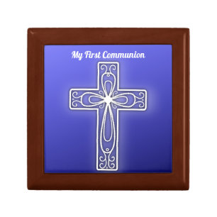 Cross Wooden Jewelry Keepsake Box