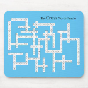 Cross Words Puzzle Semantics Humor Blue Mouse Pad