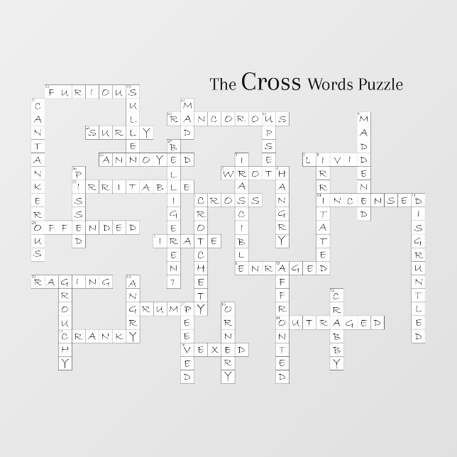 Cross Words Puzzle Semantics Humor Floor Decals (Front)