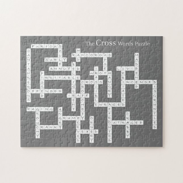 Cross Words Puzzle Semantics Humor Grey (Horizontal)