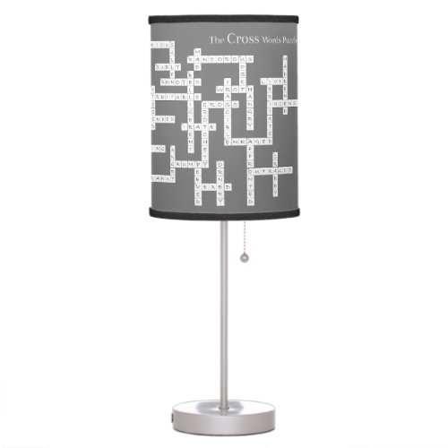 Cross Words Puzzle Semantics Humor Grey Table Lamp