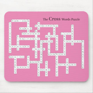 Cross Words Puzzle Semantics Humor Pink Mouse Pad