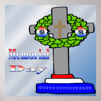 Cross & Wreath - Memorial Day Poster