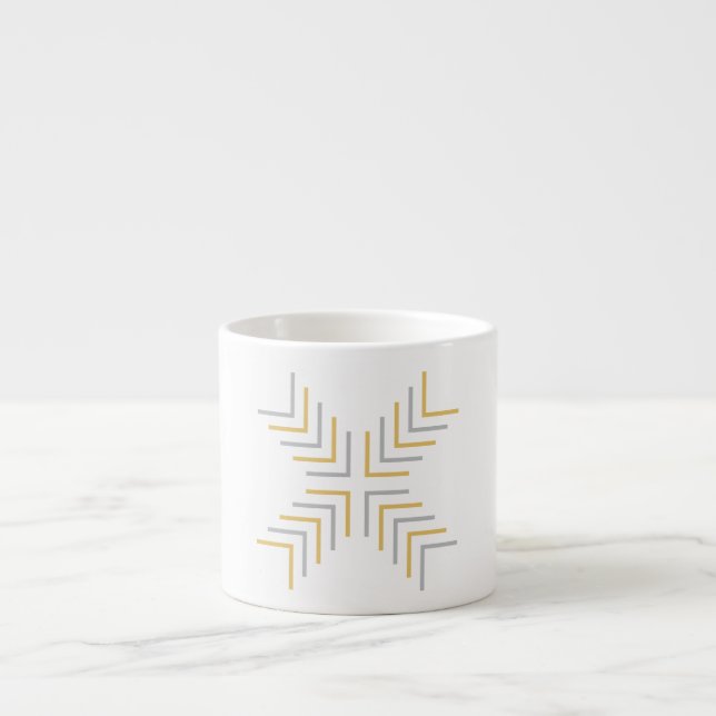 Cross X (gold & gray) Espresso Cup (Front)