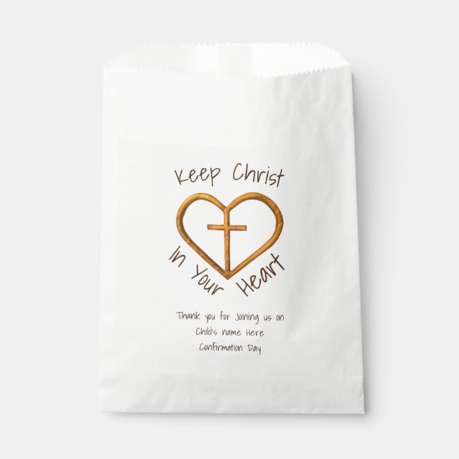 Cross Your Heart Confirmation Christian Event Favor Bag (Front)