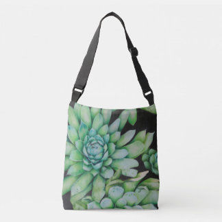 Crossbody Hand Bag - Succulents Print