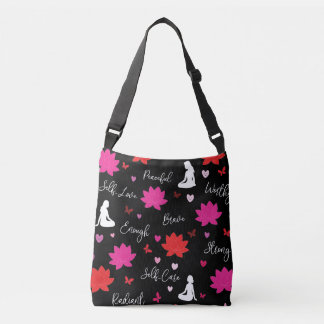 Crossbody Tote Bag | Lotus Floral Self-Love Design