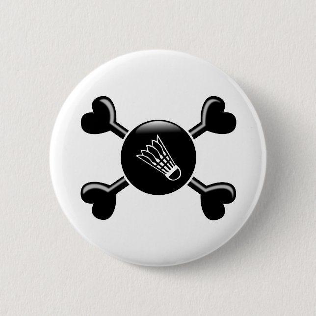 Crossbones Badminton Button (Front)