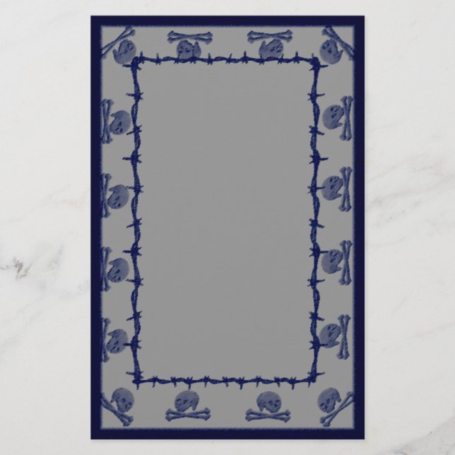 crossbones dutch blue stationery (Front)