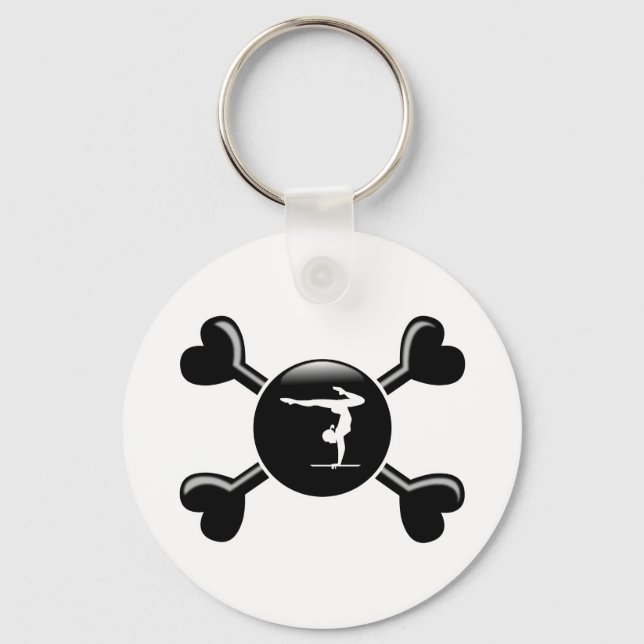 Crossbones Gymnastics Keychain (Front)