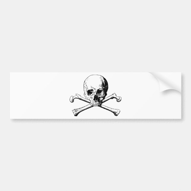 Crossbones skull bumper sticker (Front)